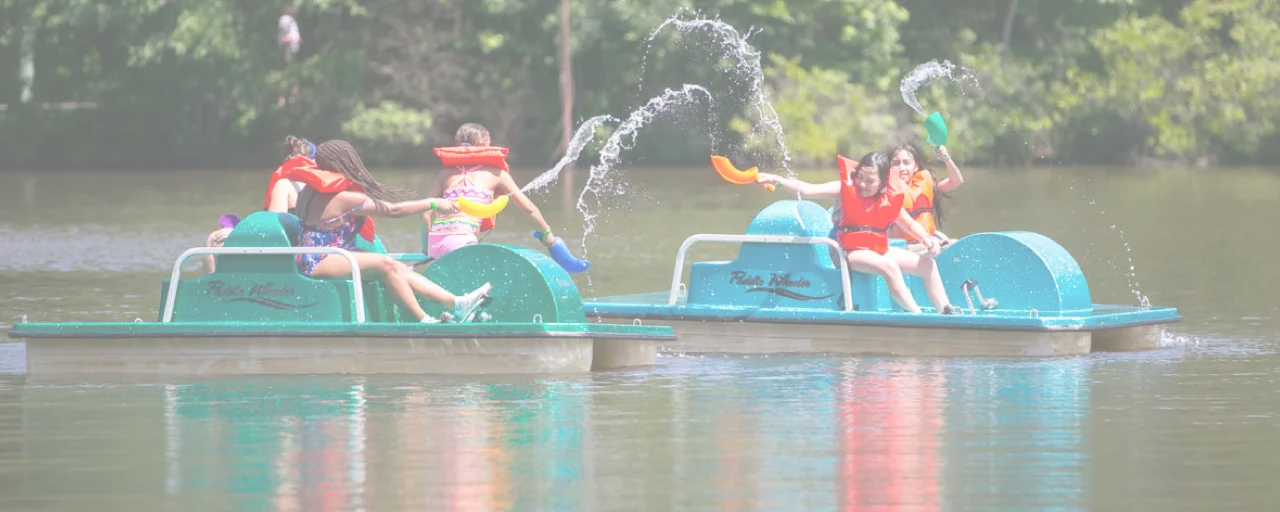 Camp Sunshine campers playing in the lake