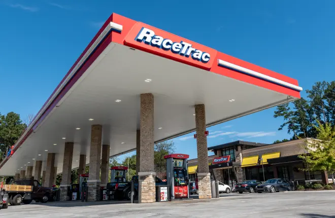 RaceTrac gas station fuel canopy