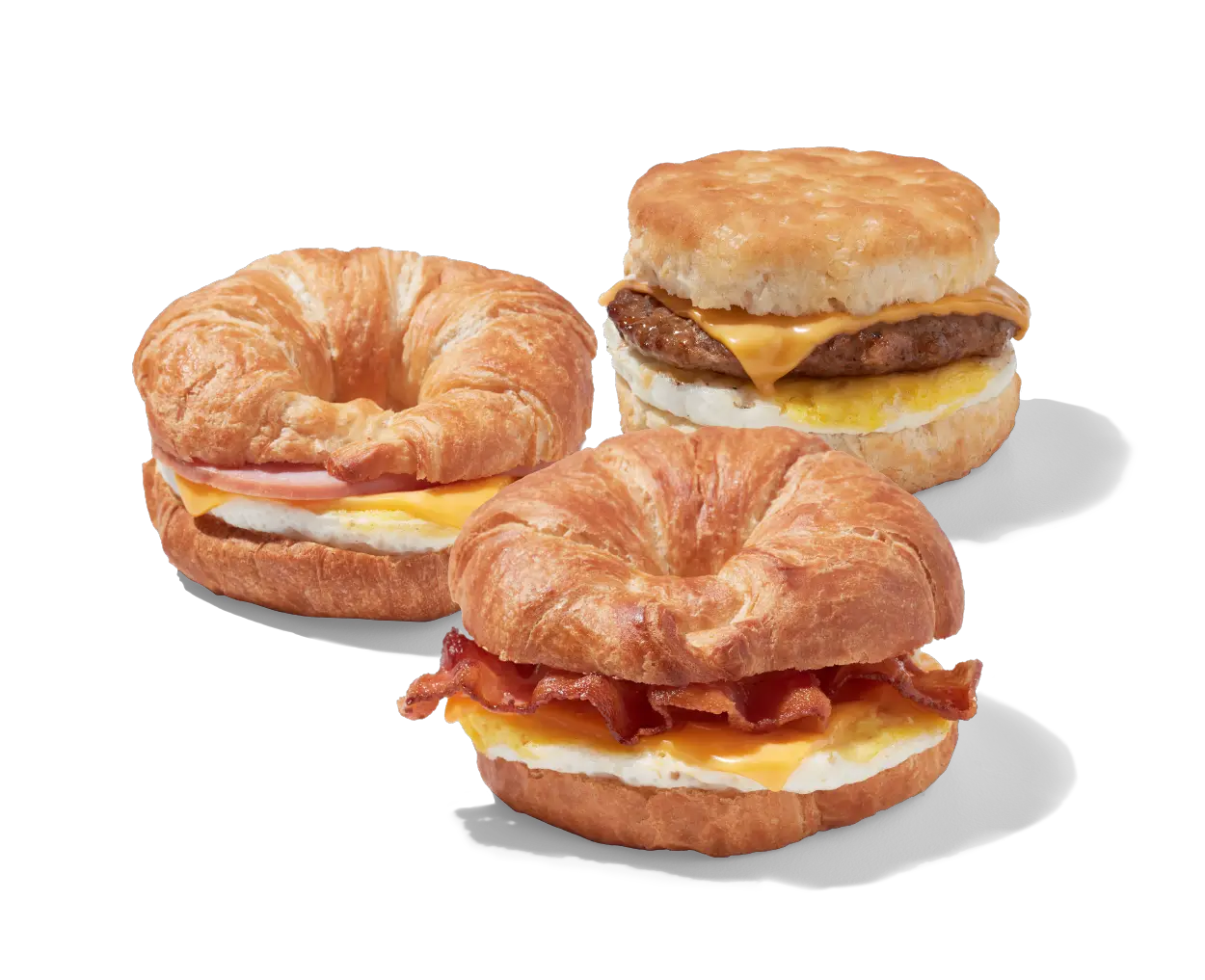 Three RaceTrac breakfast sandwiches 