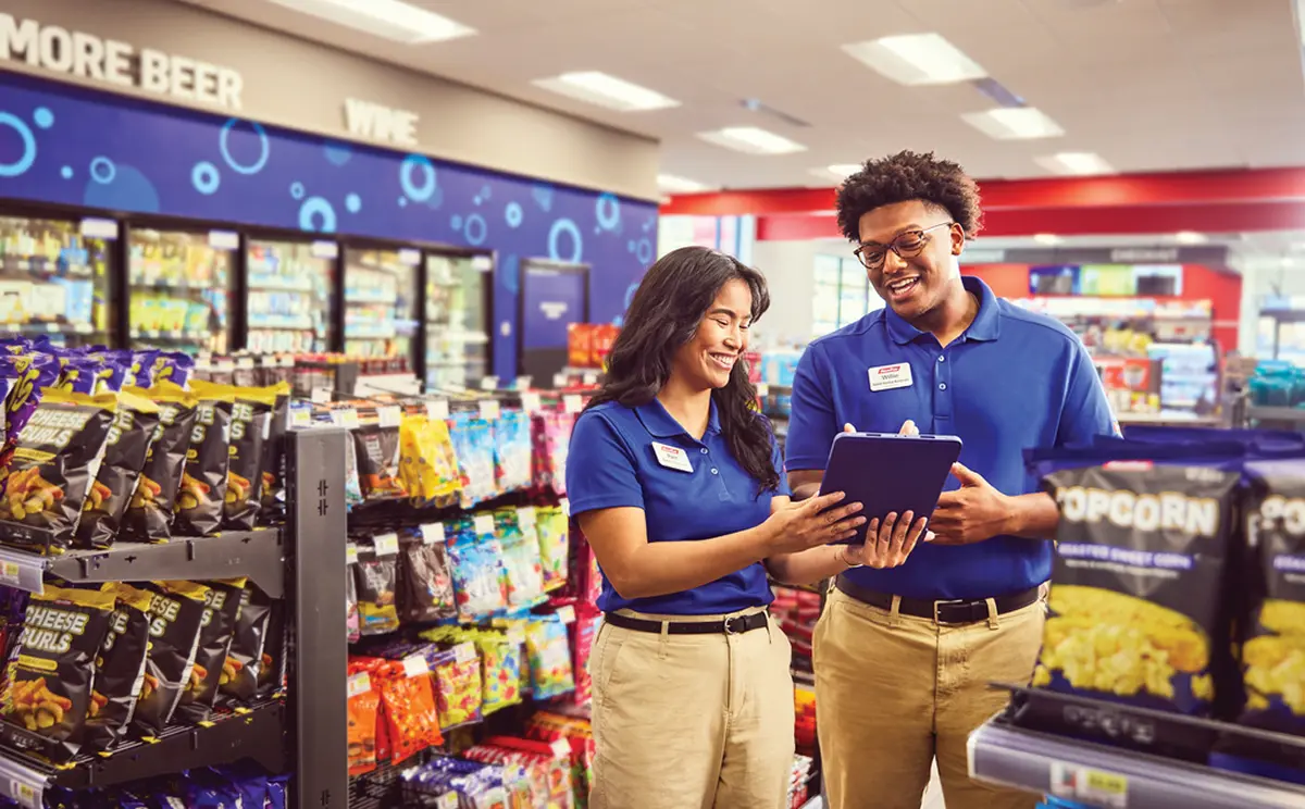 RaceTrac store associates in the snack aisle 