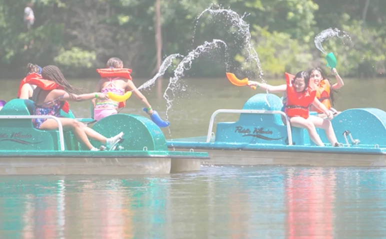 Camp Sunshine campers on the lake