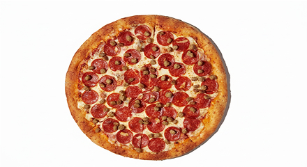 whole pepperoni and sausage pizza