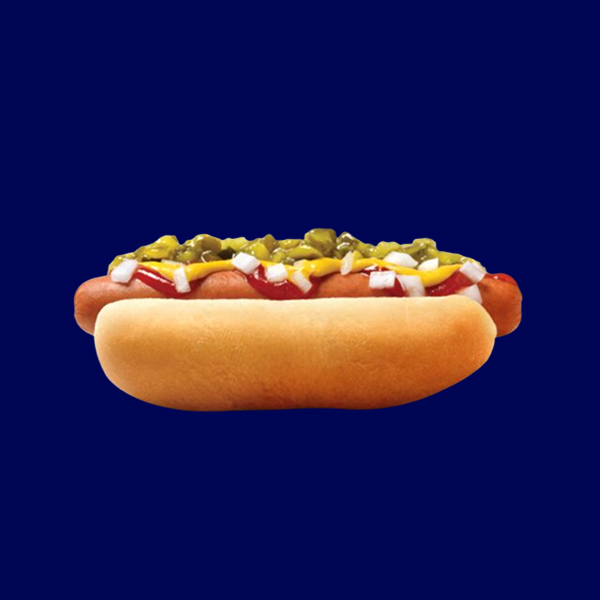 Hot dog with toppings