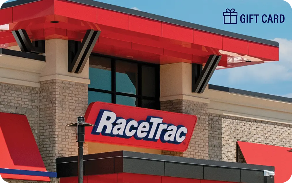 RaceTrac gift card with the store background