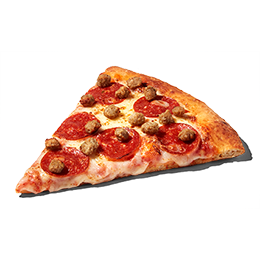 hot sausage pizza slice