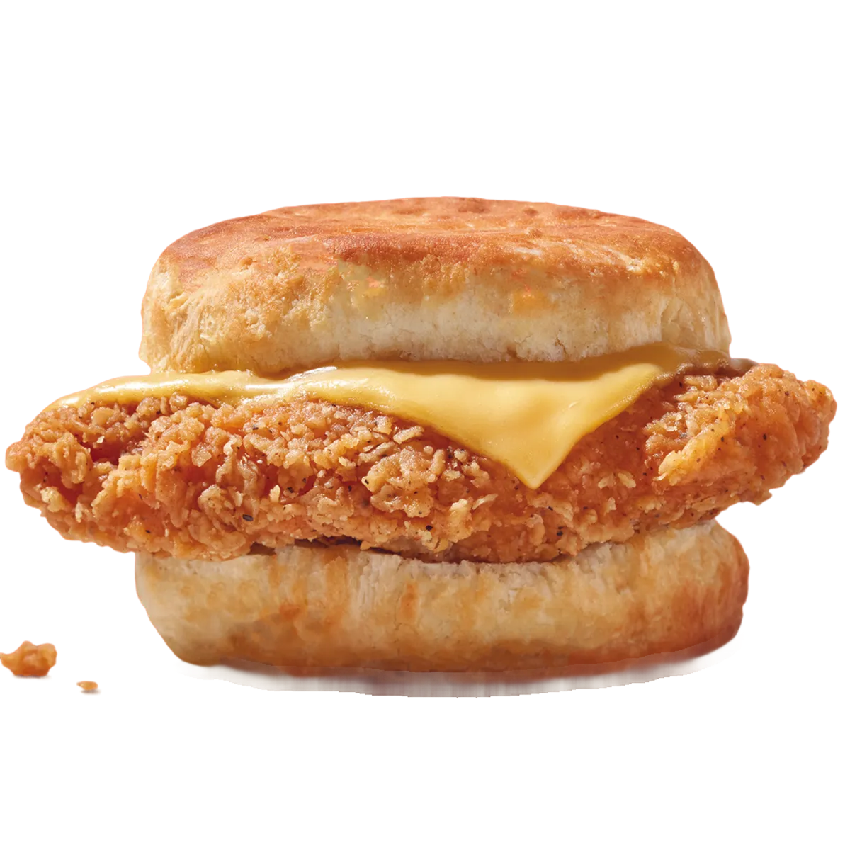 fried chicken biscuit with a slice of cheese