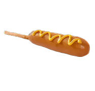 Corn dog with yellow mustard