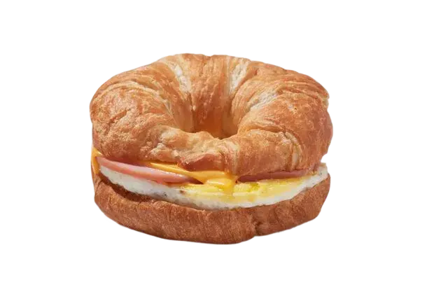 Ham, egg, and cheese croissant. 