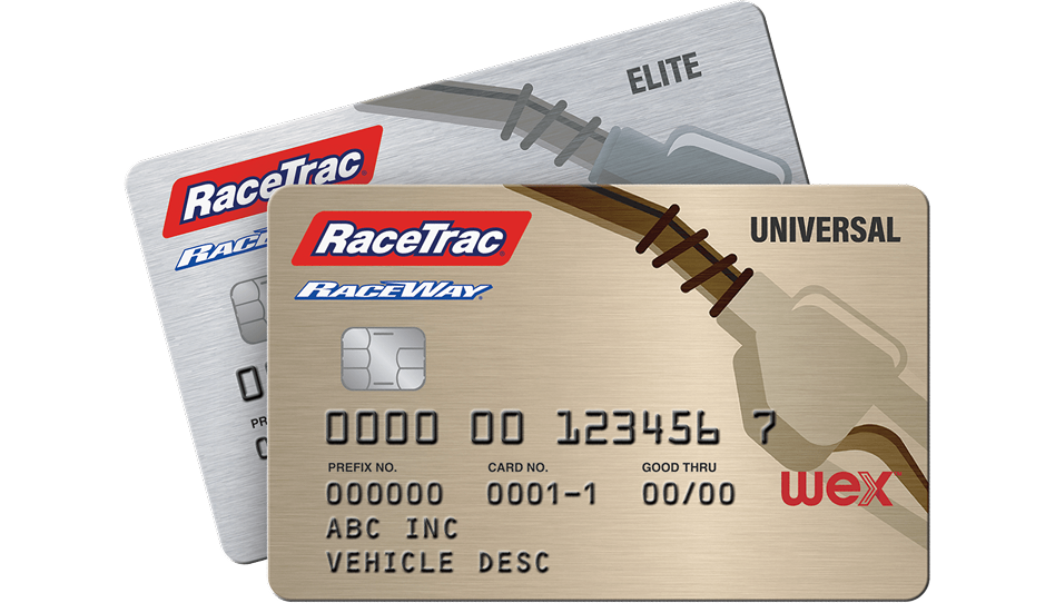 RaceTrac and Raceway silver elite and gold  universal Wex cards.